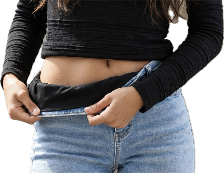 The concealed knit waistband inside KarinaJ jeans
